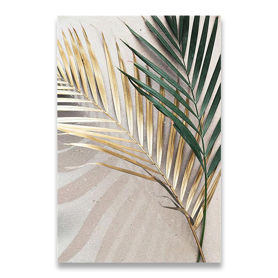 Golden Palm Botanical Canvas Painting - Elegant Home Decor - Pacisia