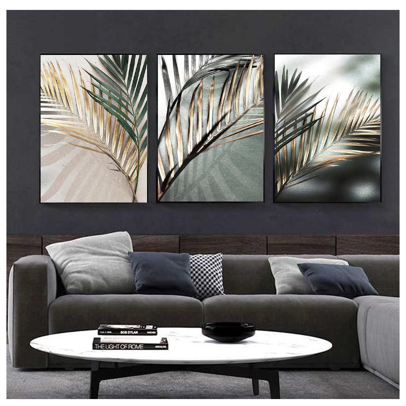 Golden Palm Botanical Canvas Painting - Elegant Home Decor - Pacisia