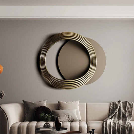 Golden Round Decorative Mirrors Vintage Nordic Circle Girls Decorative Mirrors Bedroom Espejo Decorativo Pared Home Decorating - Pacisia