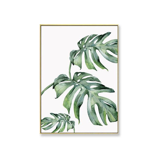 Green Plant Wall Art - Canvas Painting for Living Room Decor - Pacisia