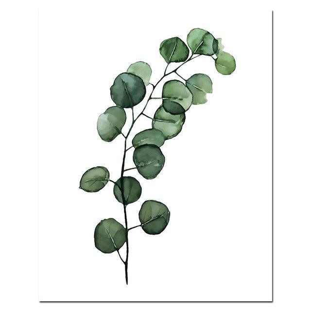 Green Plant Wall Art - Canvas Painting for Living Room Decor - Pacisia