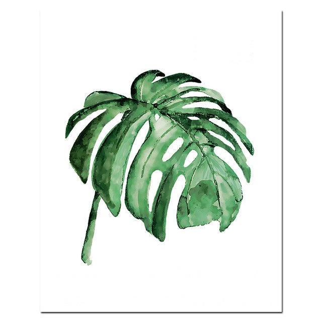 Green Plant Wall Art - Canvas Painting for Living Room Decor - Pacisia