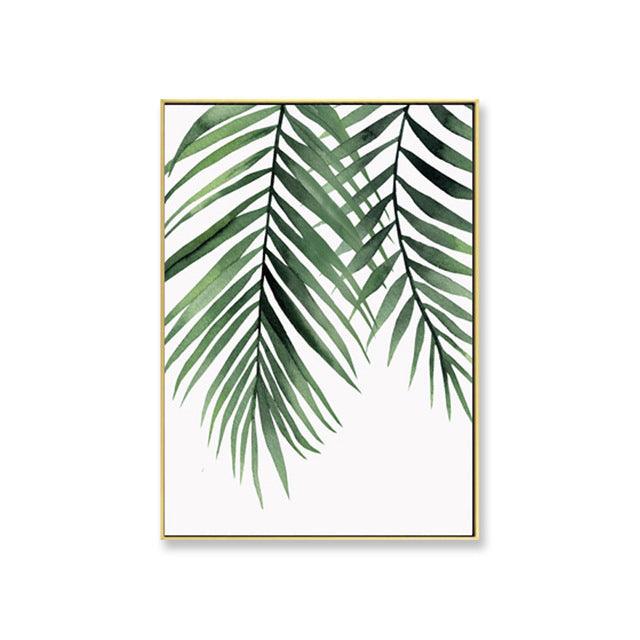 Green Plant Wall Art - Canvas Painting for Living Room Decor - Pacisia