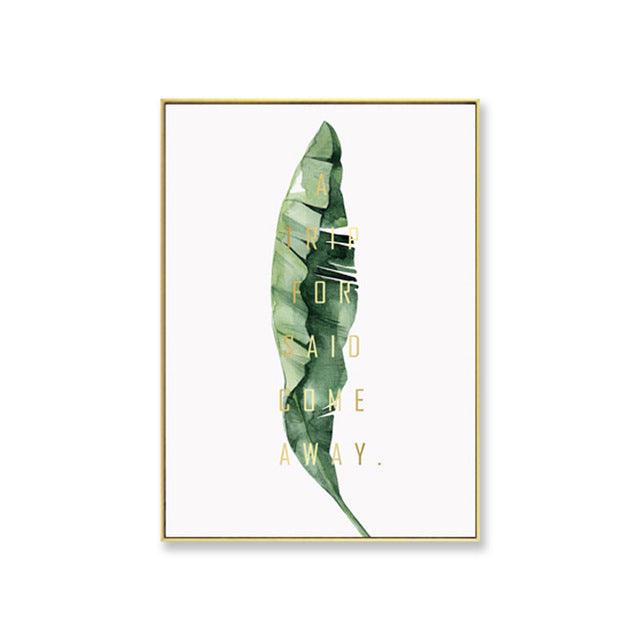 Green Plant Wall Art - Canvas Painting for Living Room Decor - Pacisia