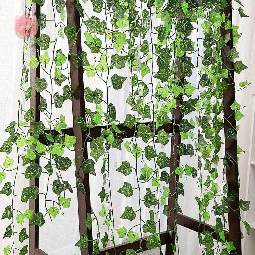 Green Silk Artificial Hanging Leaf Garland Plants Vine Leaves Diy For Home Wedding Party Bathroom Garden Decoration - Pacisia
