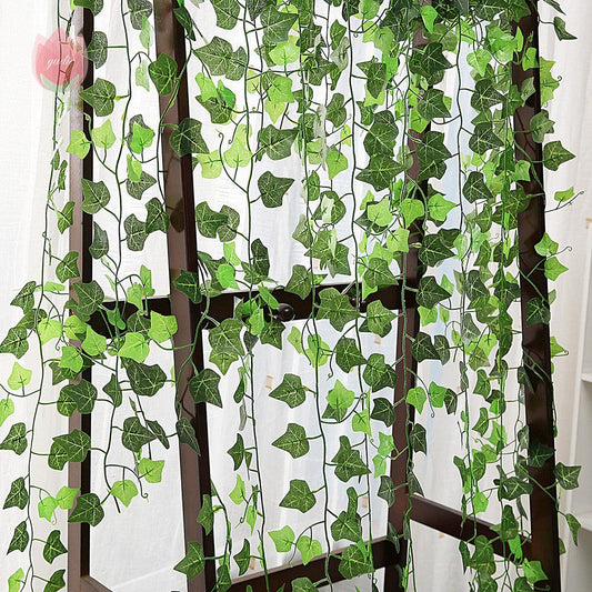 Green Silk Artificial Hanging Leaf Garland Plants Vine Leaves Diy For Home Wedding Party Bathroom Garden Decoration - Pacisia