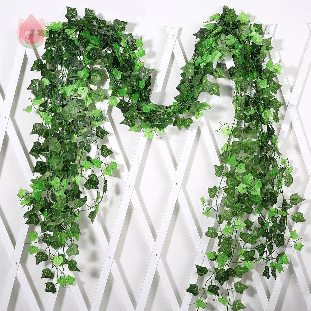 Green Silk Artificial Hanging Leaf Garland Plants Vine Leaves Diy For Home Wedding Party Bathroom Garden Decoration - Pacisia