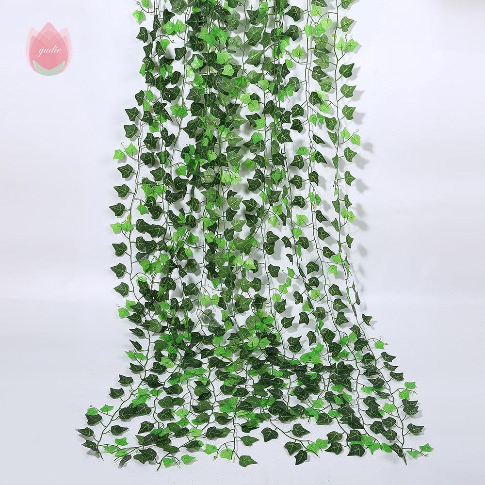 Green Silk Artificial Hanging Leaf Garland Plants Vine Leaves Diy For Home Wedding Party Bathroom Garden Decoration - Pacisia