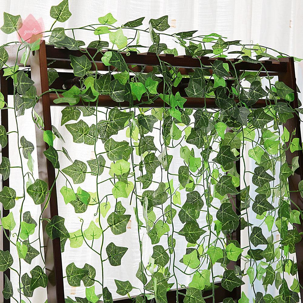 Green Silk Artificial Hanging Leaf Garland Plants Vine Leaves Diy For Home Wedding Party Bathroom Garden Decoration - Pacisia