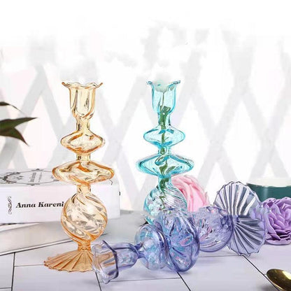 Hand Blown Glass Candle Holder Home Vase Ornament - Pacisia