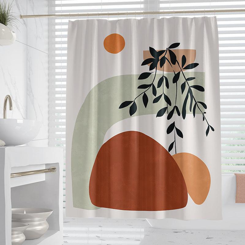 Hand Drawn Woman Geometric Line Illustration Shower Curtain - Pacisia