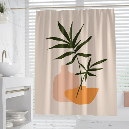 Hand Drawn Woman Geometric Line Illustration Shower Curtain - Pacisia