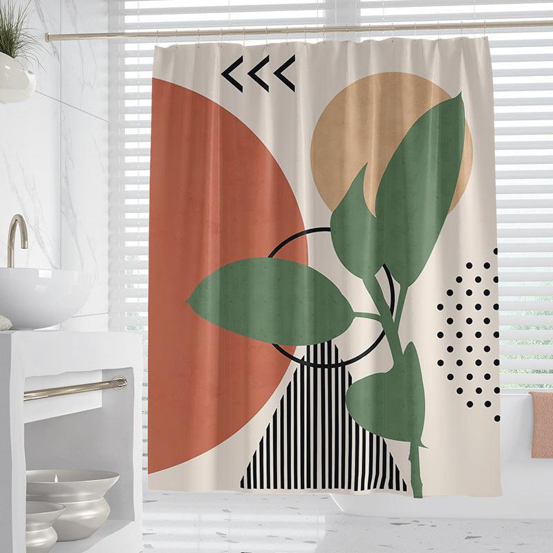 Hand Drawn Woman Geometric Line Illustration Shower Curtain - Pacisia