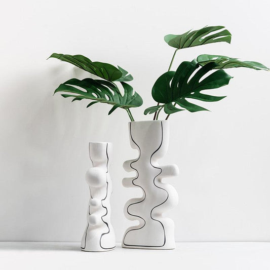 Hand-painted Line Flower Vase Simple Home Living Room - Pacisia
