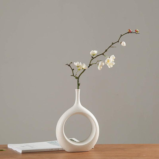 Handicraft decoration white ceramic vase - Pacisia