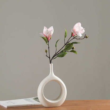 Handicraft decoration white ceramic vase - Pacisia