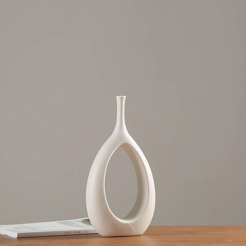 Handicraft decoration white ceramic vase - Pacisia