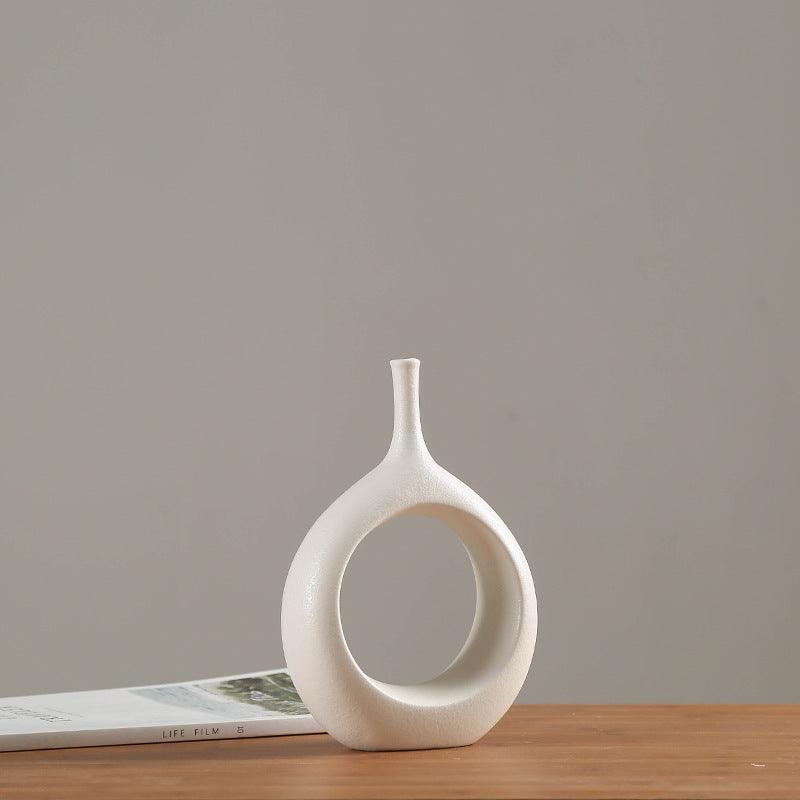 Handicraft decoration white ceramic vase - Pacisia