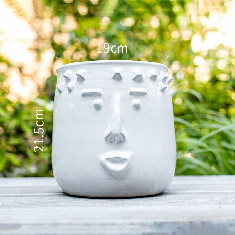 Handmade art face ceramic vase - Pacisia