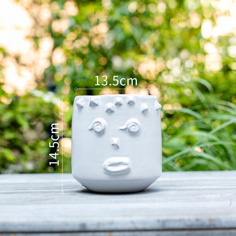 Handmade art face ceramic vase - Pacisia