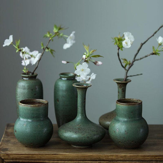 Handmade Creative Japanese Vintage Pottery Vase Ornament - Pacisia