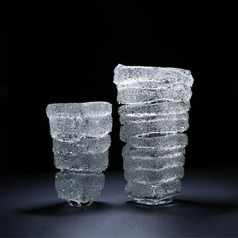 Handmade Light Luxury Transparent Glacier Glass Vase - Pacisia