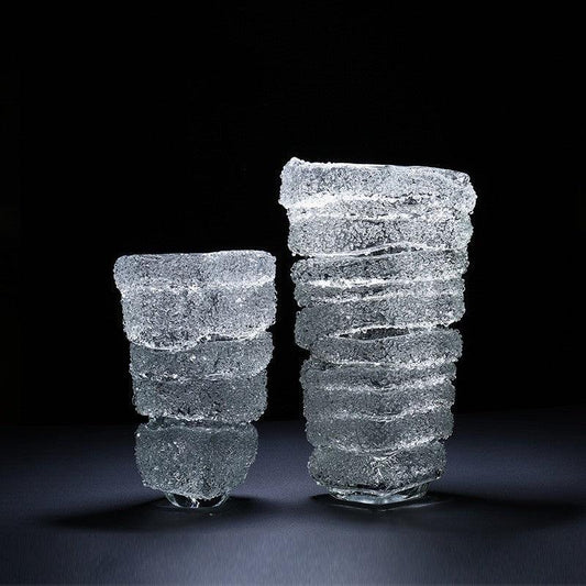 Handmade Light Luxury Transparent Glacier Glass Vase - Pacisia