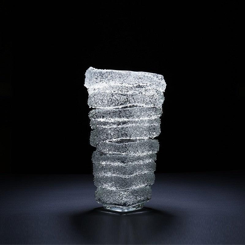Handmade Light Luxury Transparent Glacier Glass Vase - Pacisia