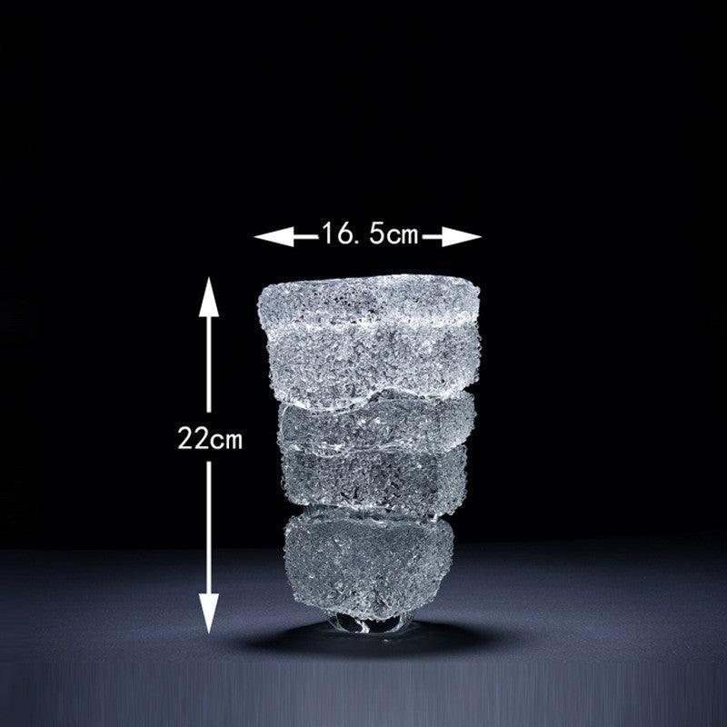 Handmade Light Luxury Transparent Glacier Glass Vase - Pacisia