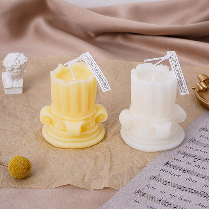 Handmade Roman Pillar Scented Candle - Elegant Soy Wax Decoration - Pacisia