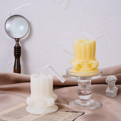 Handmade Roman Pillar Scented Candle - Elegant Soy Wax Decoration - Pacisia