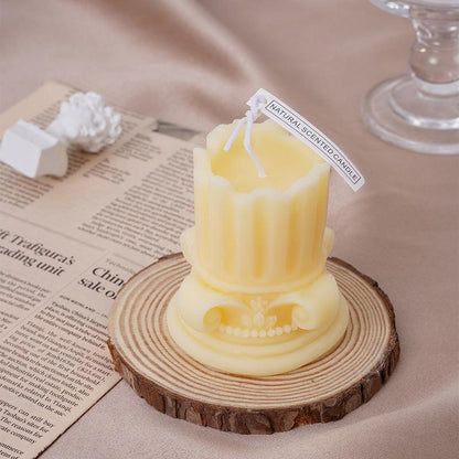 Handmade Roman Pillar Scented Candle - Elegant Soy Wax Decoration - Pacisia