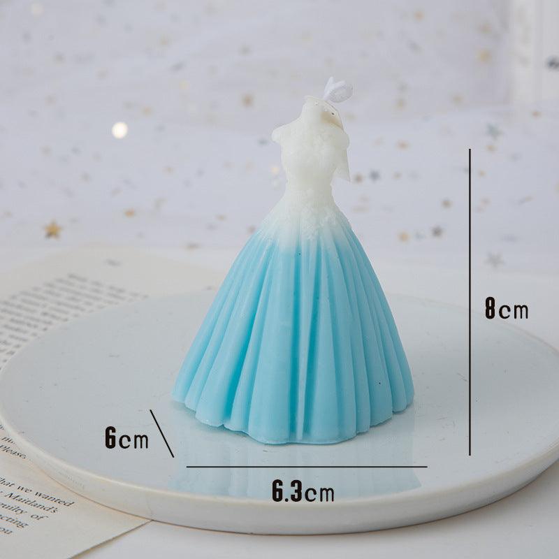 Handmade Wedding Dress Shaped Aromatic Candle - Elegant Paraffin Wax Decor - Pacisia