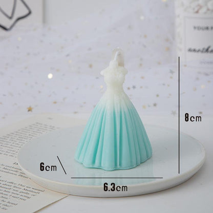 Handmade Wedding Dress Shaped Aromatic Candle - Elegant Paraffin Wax Decor - Pacisia