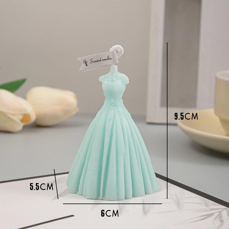 Handmade Wedding Dress Shaped Aromatic Candle - Elegant Paraffin Wax Decor - Pacisia