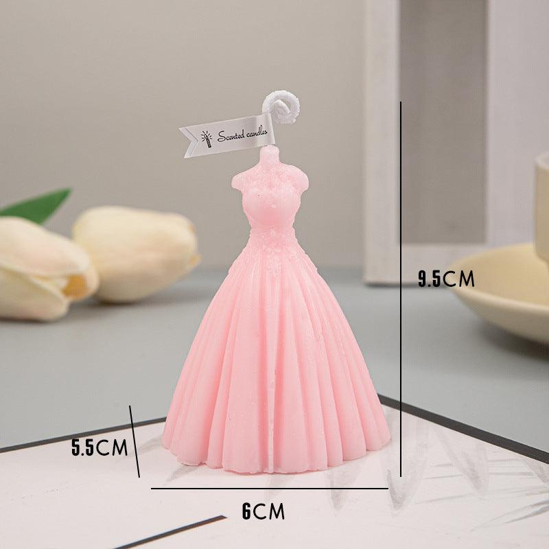 Handmade Wedding Dress Shaped Aromatic Candle - Elegant Paraffin Wax Decor - Pacisia