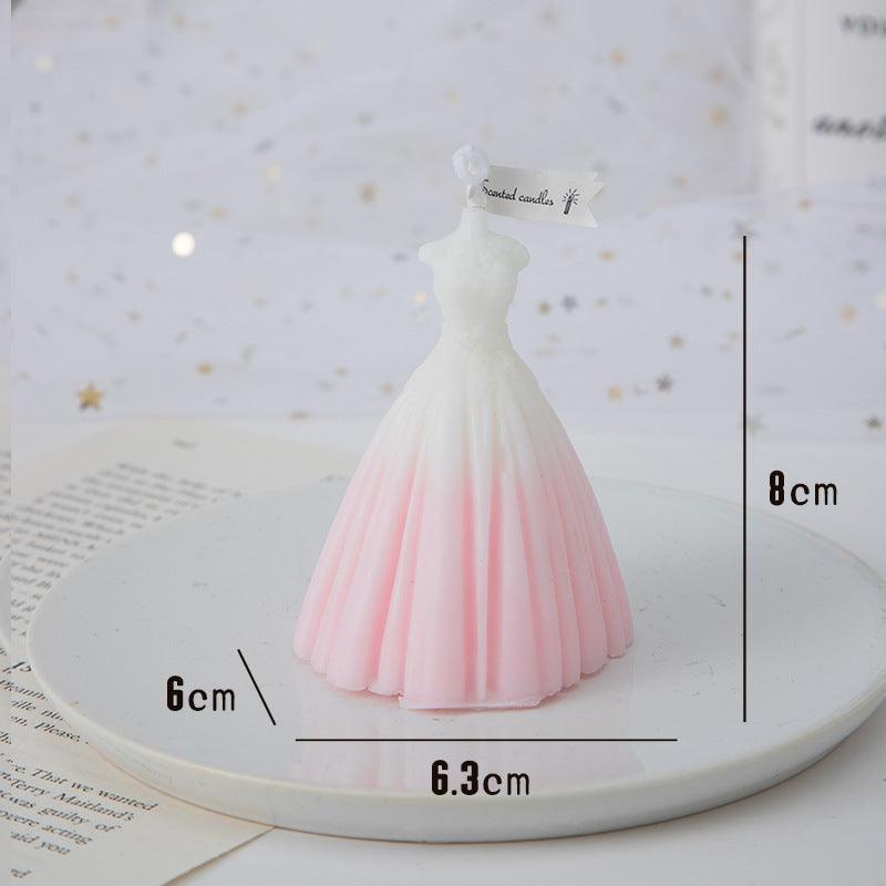 Handmade Wedding Dress Shaped Aromatic Candle - Elegant Paraffin Wax Decor - Pacisia