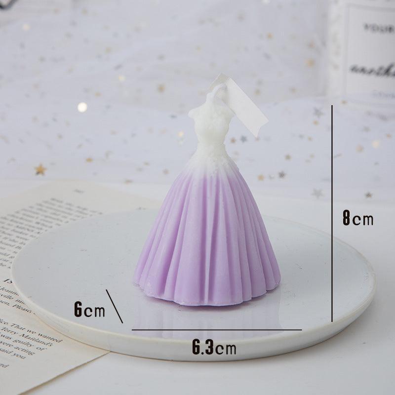 Handmade Wedding Dress Shaped Aromatic Candle - Elegant Paraffin Wax Decor - Pacisia