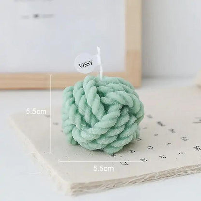 Handmade Wool Ball Shaped Scented Candle - Aromatherapy & Home Decor - Pacisia