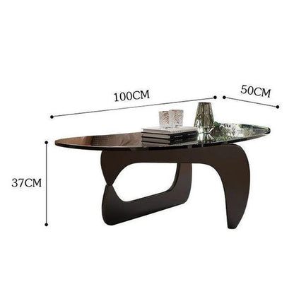 Nordic Tea Table Tempered Glass Oval Minimalist Fashion Living Room Design Creative Small Apartment Coffee Tables Desk Furniture - Pacisia