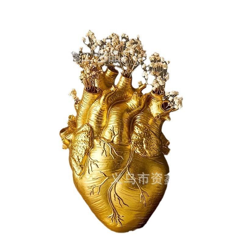 Heart Vase Resin Decorations Model Room Table - Pacisia
