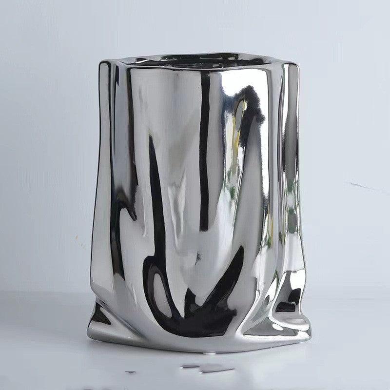 High-class Sense Of Light Luxury Ruffled Vase - Pacisia