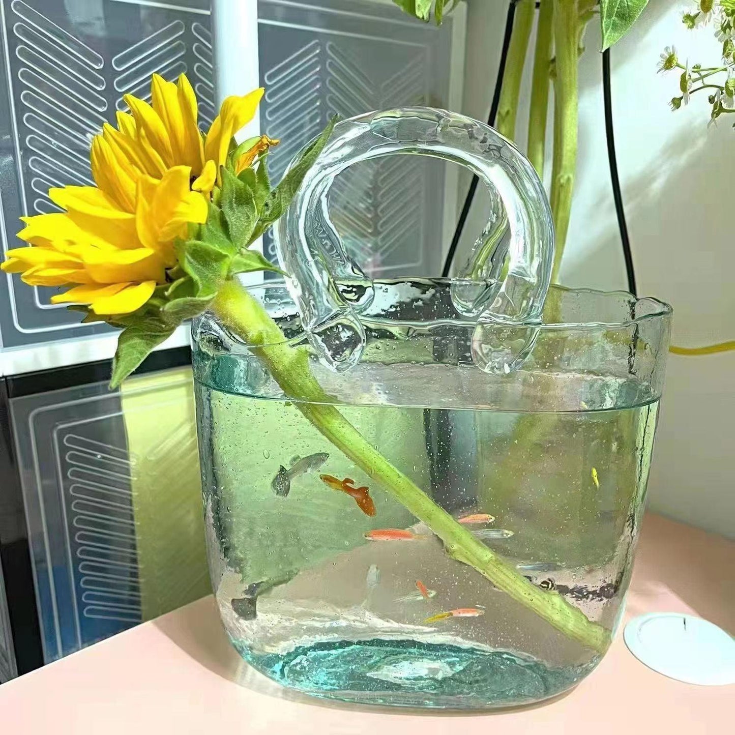 Home Bag Portable Transparent Glass Vase - Pacisia