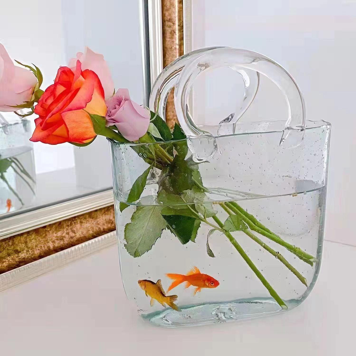 Home Bag Portable Transparent Glass Vase - Pacisia