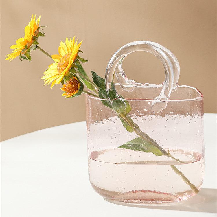 Home Bag Portable Transparent Glass Vase - Pacisia