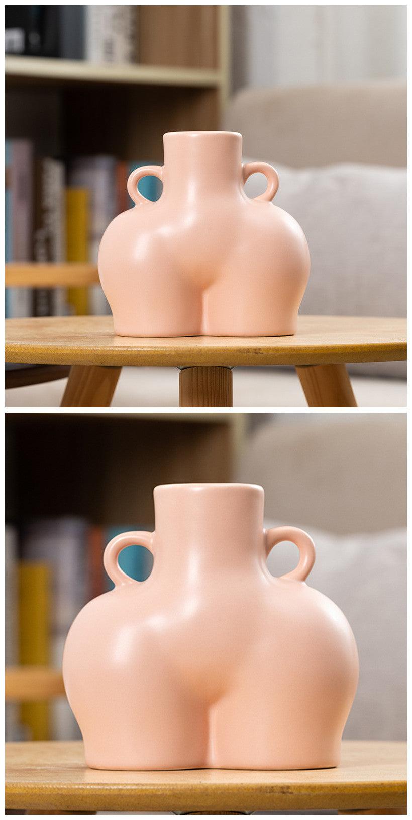 Home Ceramic Decoration Crafts Ornaments Simulation Body Art Dried Flower Vase - Pacisia