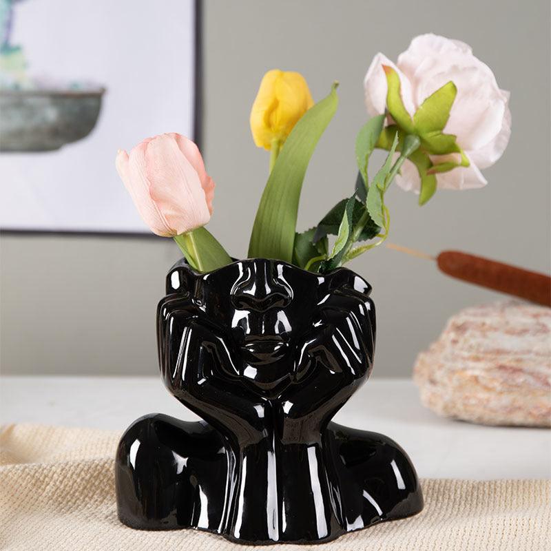 Home Decor Ceramic Vases Flower Vase Sculpture Crafts - Pacisia