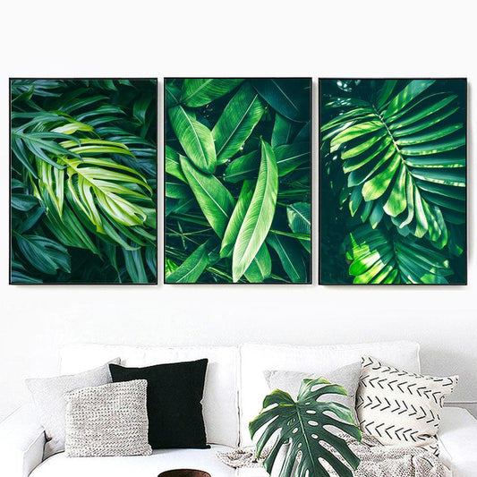 Home Decor Green Plant Canvas Painting - Modern Living Room Wall Art - Pacisia