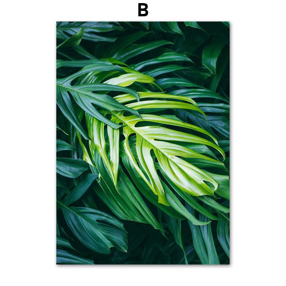 Home Decor Green Plant Canvas Painting - Modern Living Room Wall Art - Pacisia