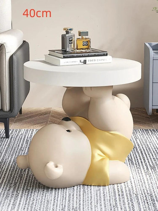 Home Decor Vigorous Bear Statue Side Table Nordic Living Room Animal Coffee Table Sofa Corner Table Room Decor Bedside Cupboard - Pacisia